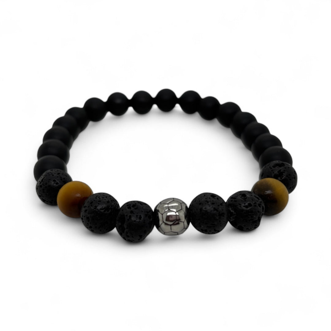 Revolution Black & Tiger's Eye Bead Stretch Bracelet