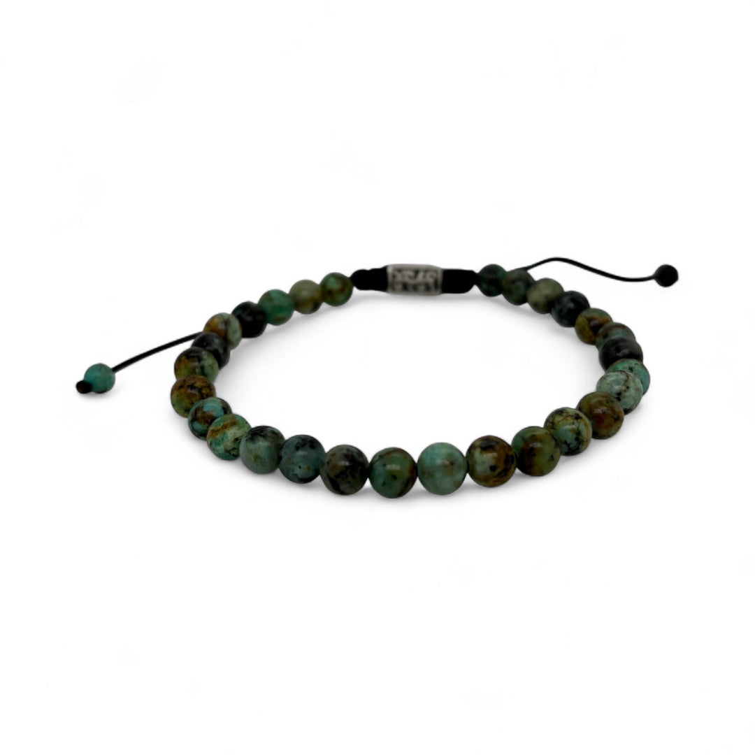 Revolution Natural Green Jasper Adjustable Bracelet