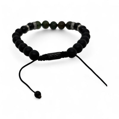 Revolution Green Jasper & Onyx Adjustable Bead Bracelet