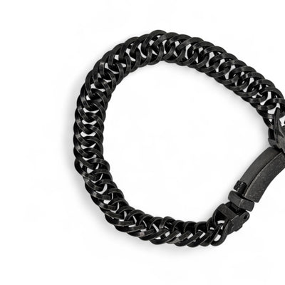 Revolution Double Curb Gun-Metal Chain Bracelet