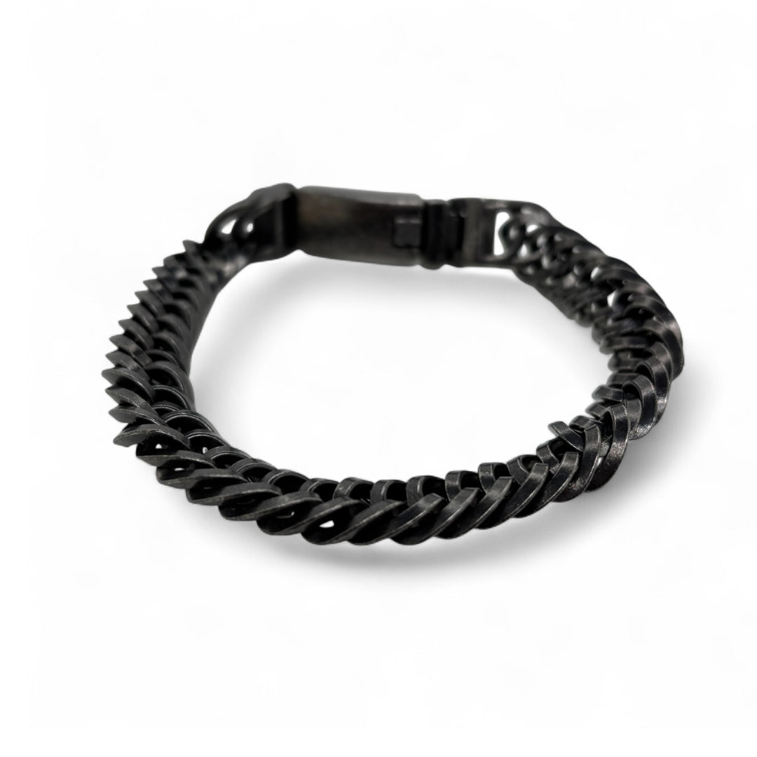Revolution Double Curb Gun-Metal Chain Bracelet