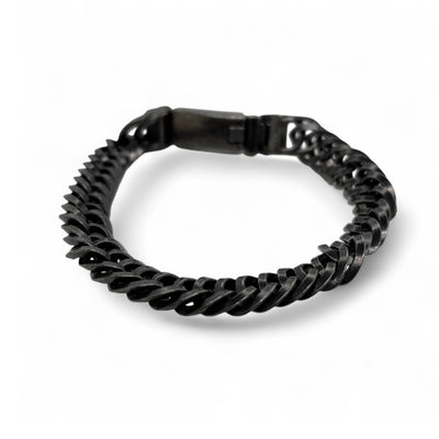Revolution Double Curb Gun-Metal Chain Bracelet