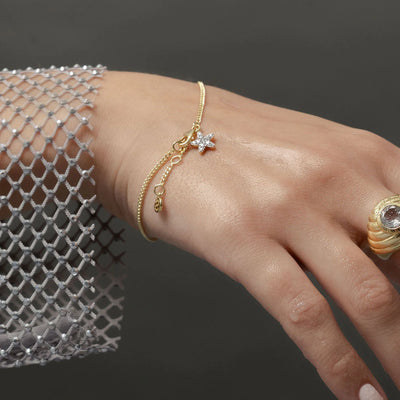 Silk & Steel Étoile Bracelet CZ + Gold