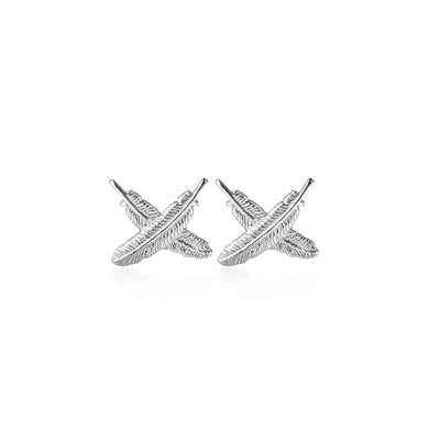 Boh Runga Feather Kisses Stud Earrings | Silver