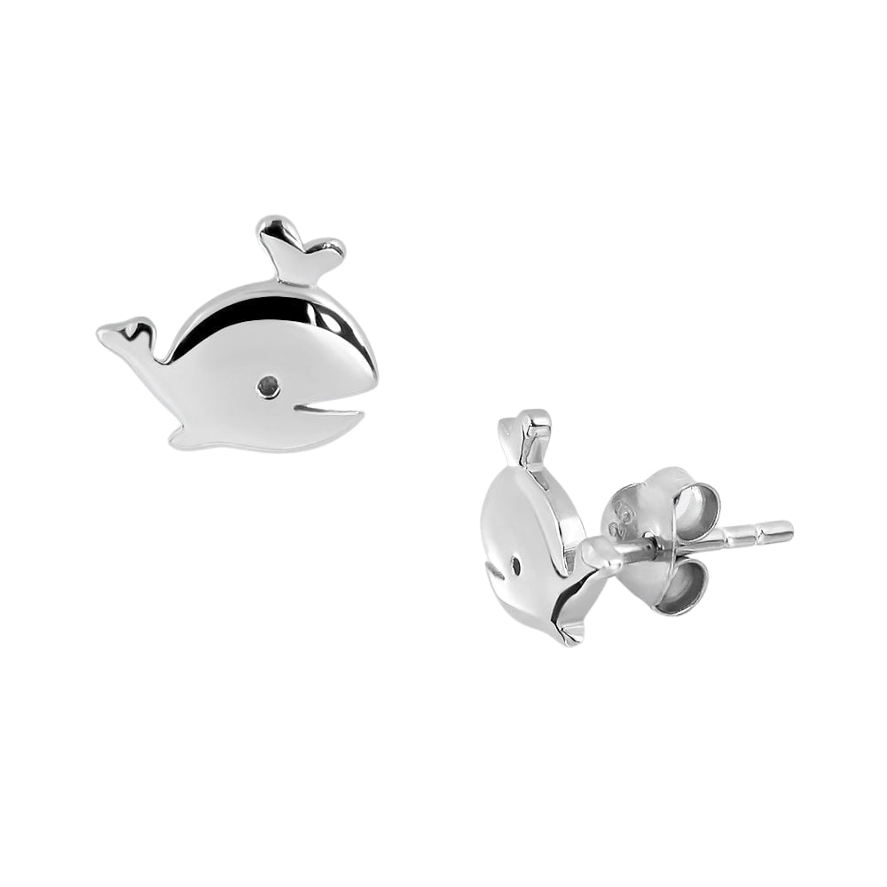 Charlie & Rose Petite "Whale" Stud Earrings | Silver