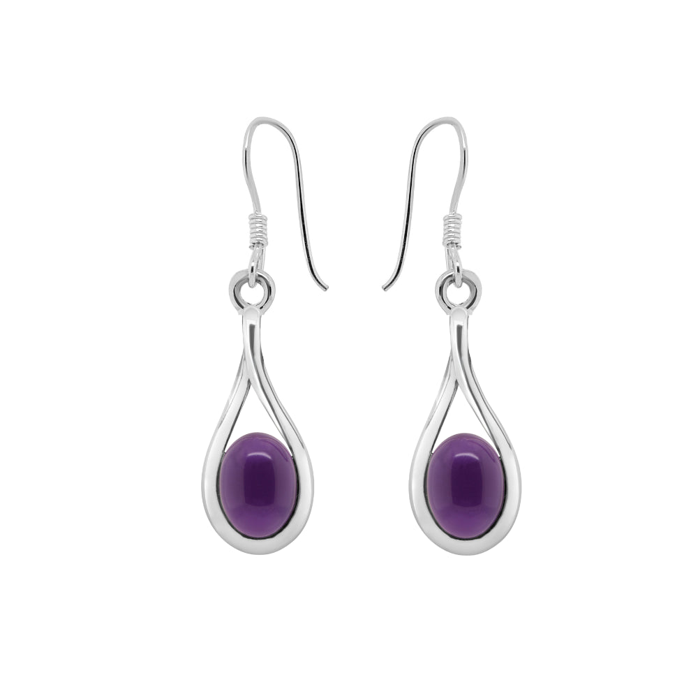 Luna 'Autonoe' Drop Hook Earrings | Sterling | Amethyst