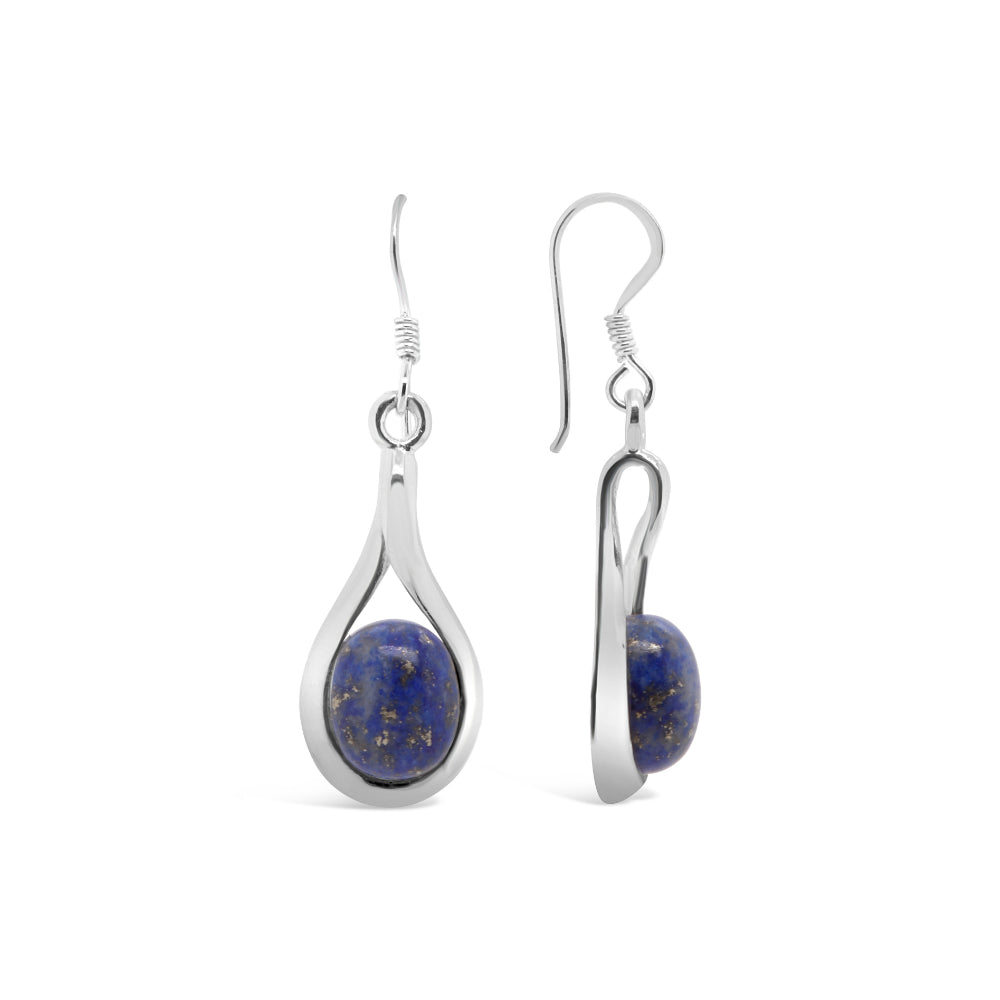 Luna 'Autonoe' Drop Hook Earrings | Sterling | Lapis