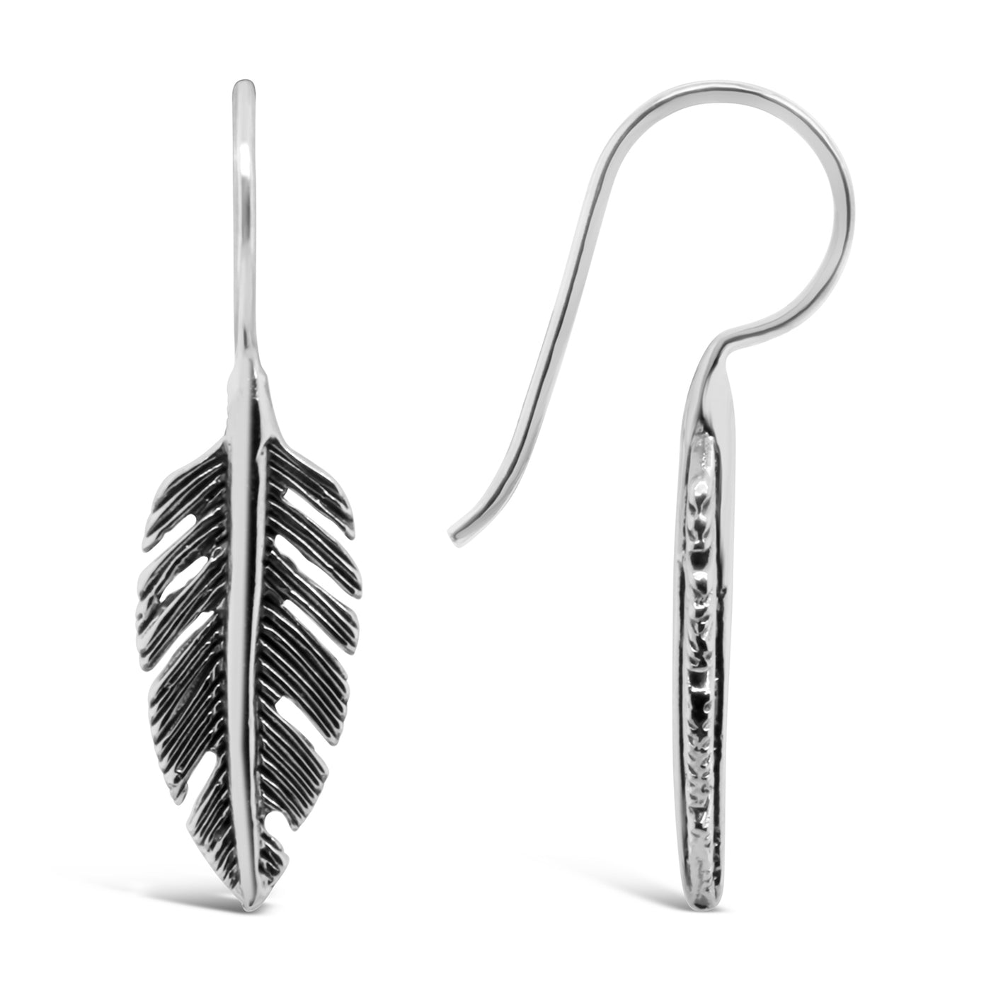 Celesti 'Floating' Feather Hook Earrings | Silver