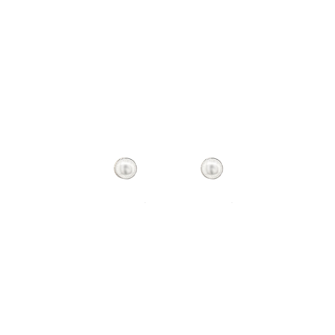 Allura Petite Fresh Water Pearls Stud Earrings | Silver