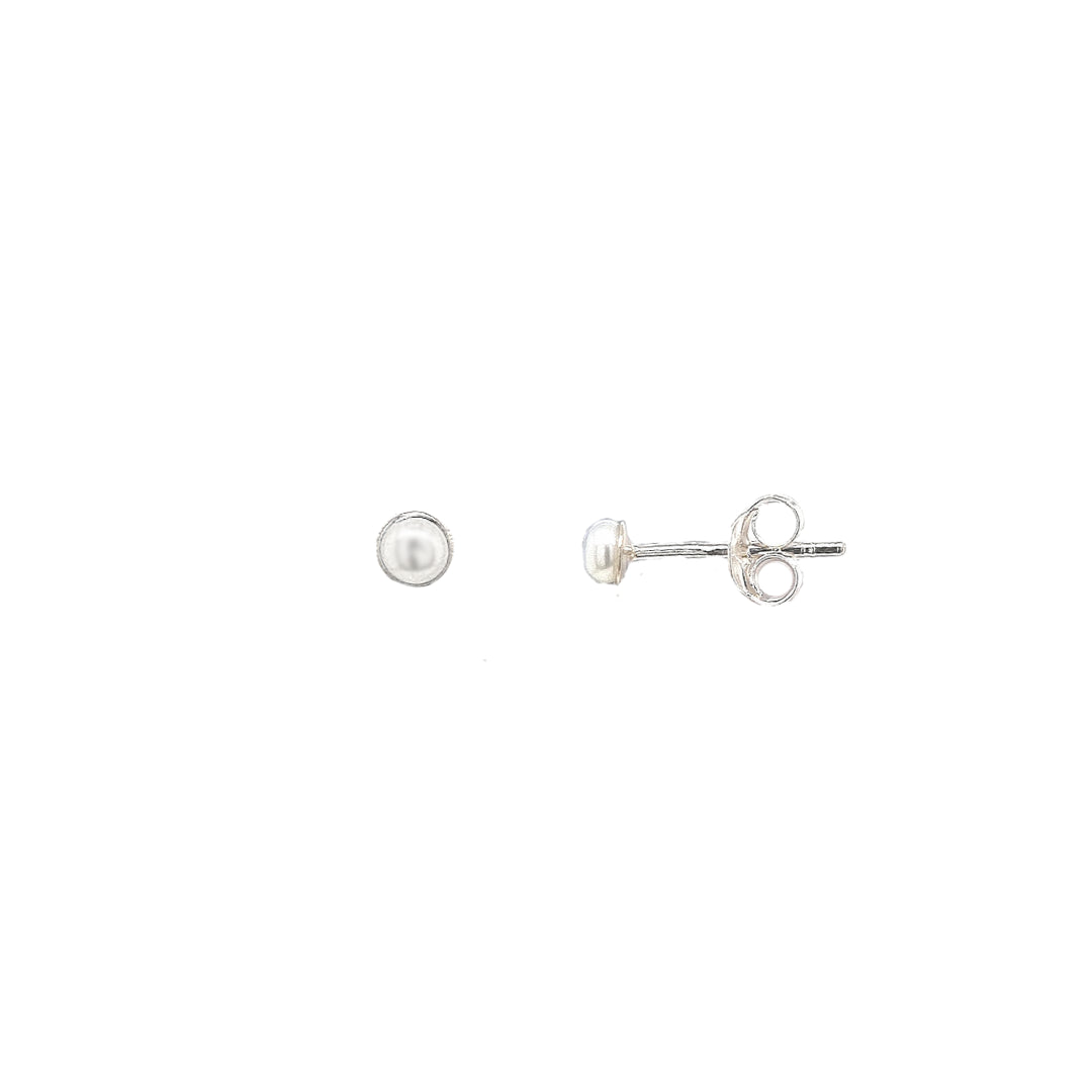 Allura Petite Fresh Water Pearls Stud Earrings | Silver