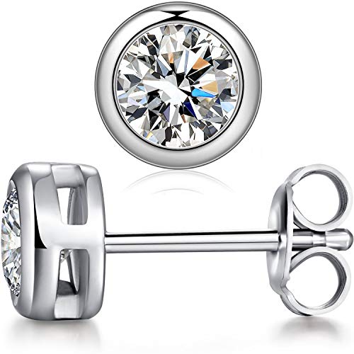 Grace 'Stability' 3mm Bezel Stud Earrings | Silver CZ RH