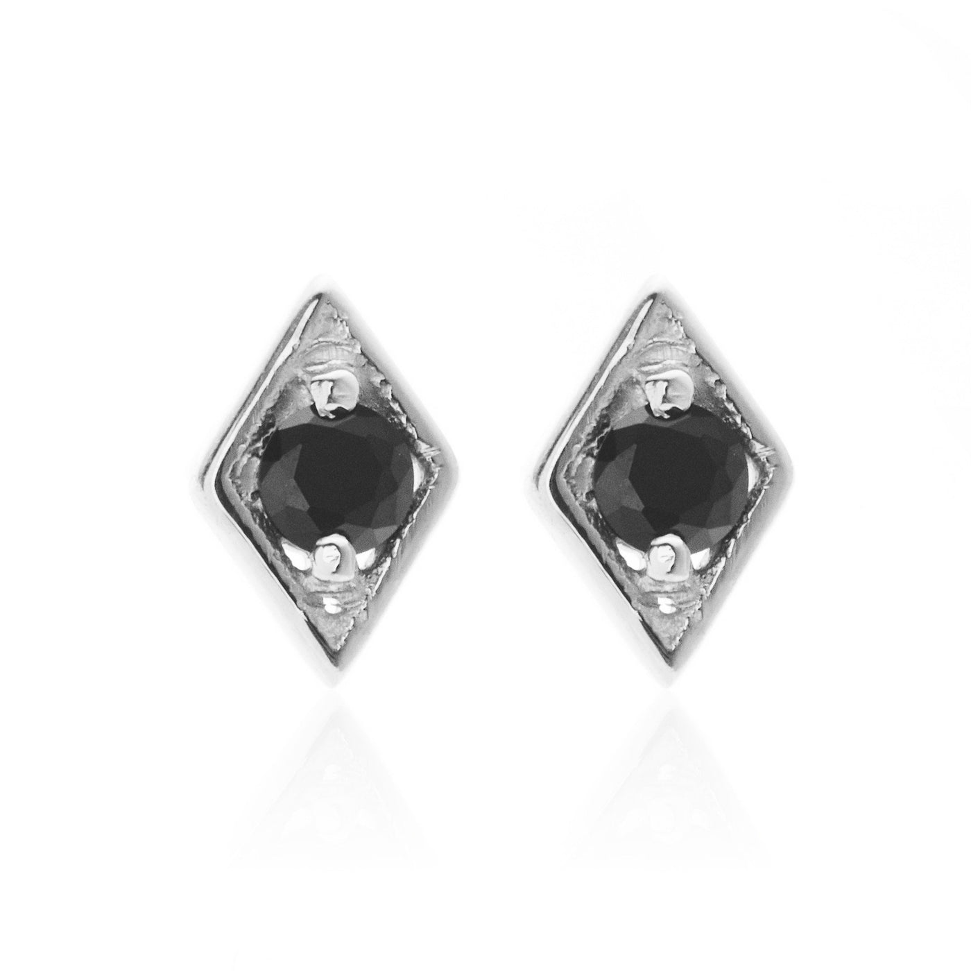 Silk&Steel Keepsake Black Spinel & Silver Studs