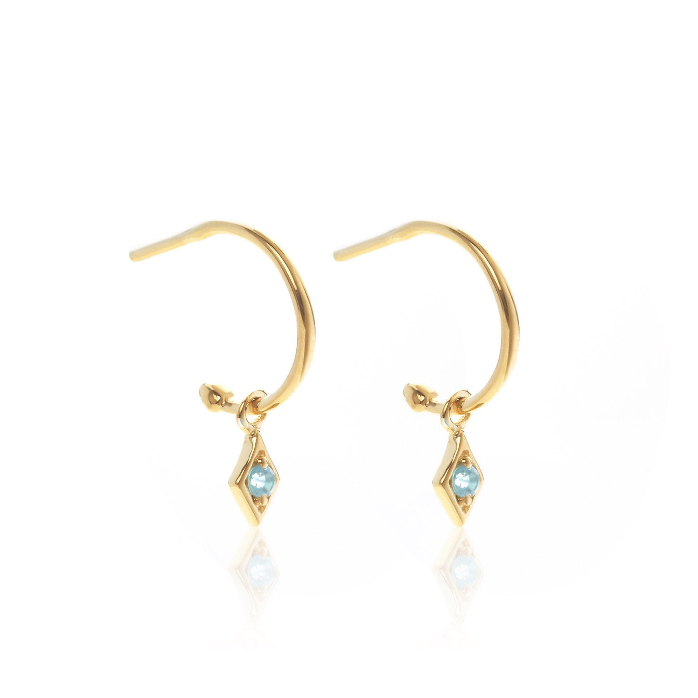 Silk & Steel Keepsake Blue Topaz & Gold Earrings