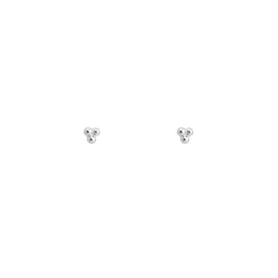 Celesti 'Gleam' Trio Dot Micro Stud Earrings | Silver