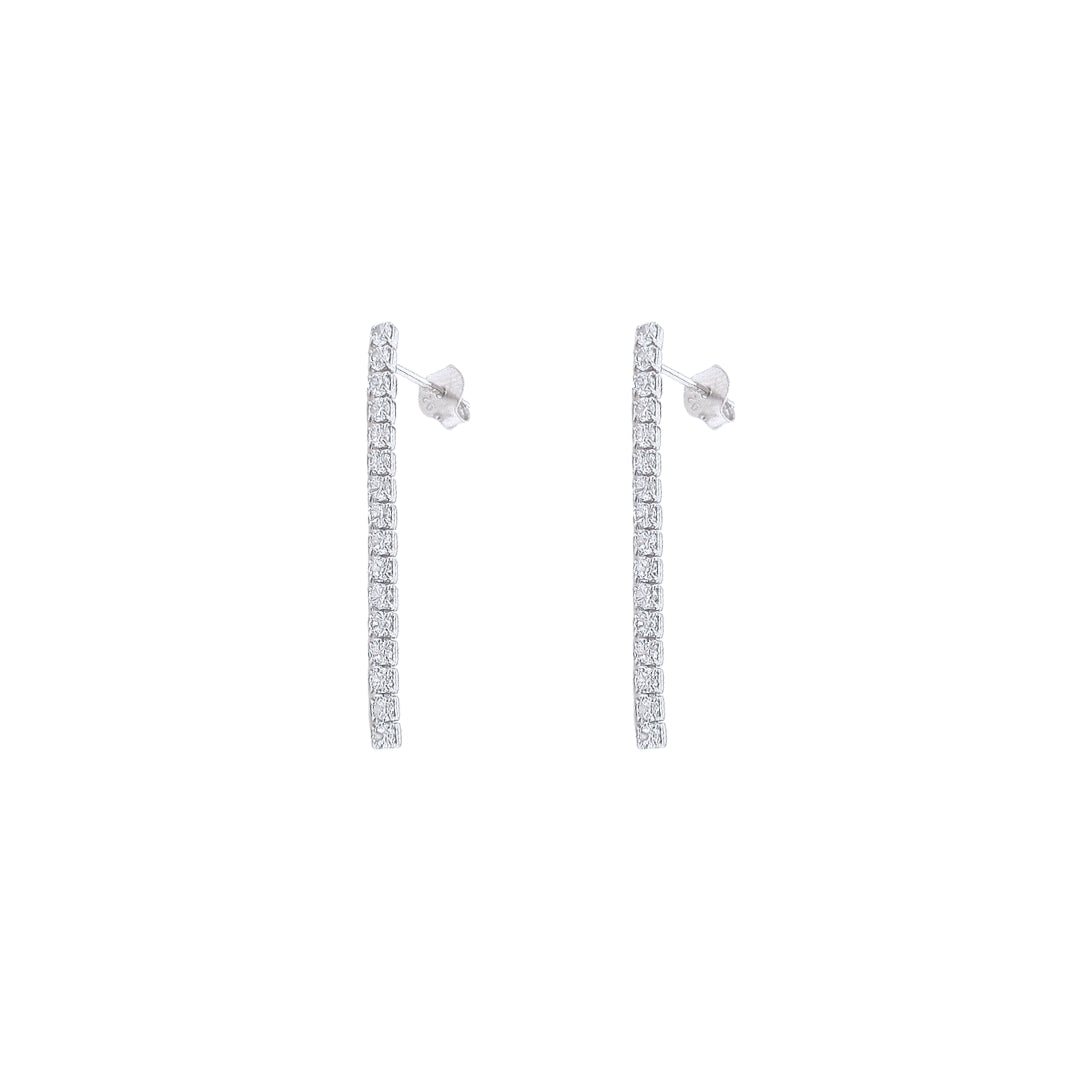 Grace 'Courage' Strand Drop Earrings | Silver CZ