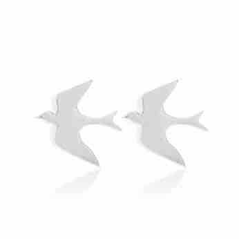 Silk&Steel Swallow (Hoop) Studs