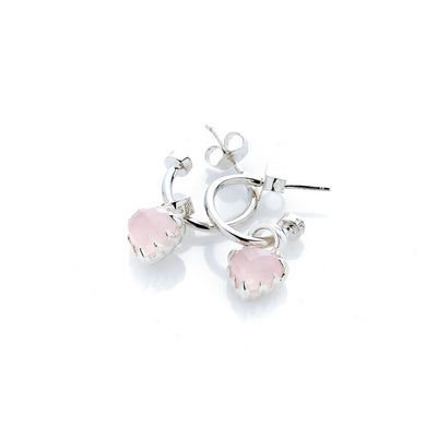 Stolen Girlfriends Club Rose Quartz Love Anchor Earrings