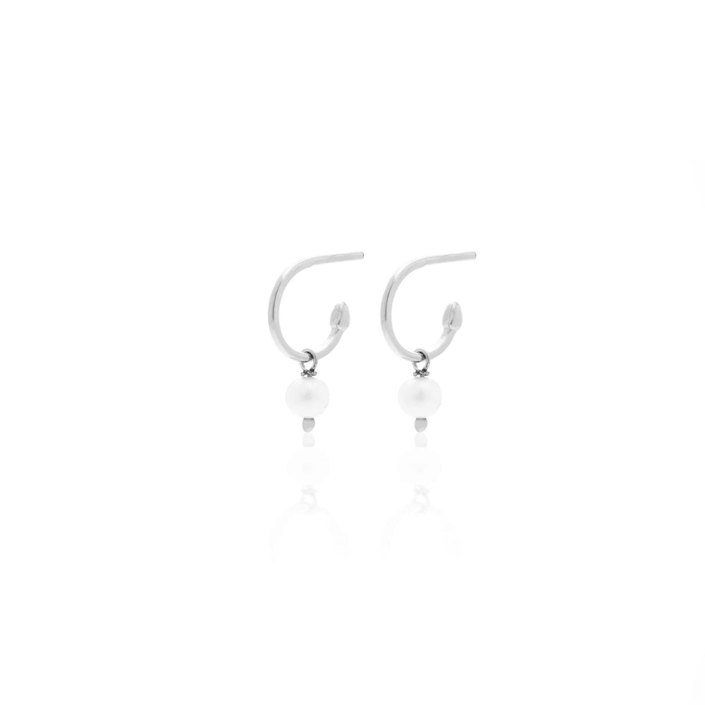 Silk&Steel Superfine Mini Pearl Hoops