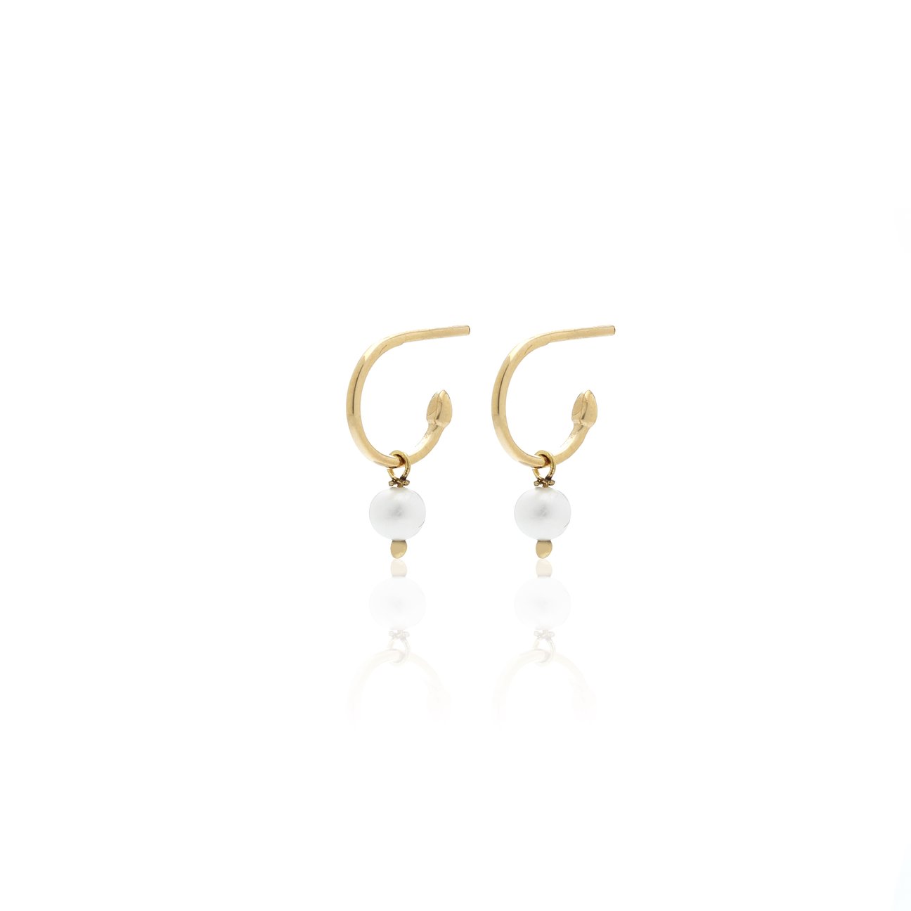 Silk & Steel Superfine Mini Pearl Hoops | Stg 14k GP