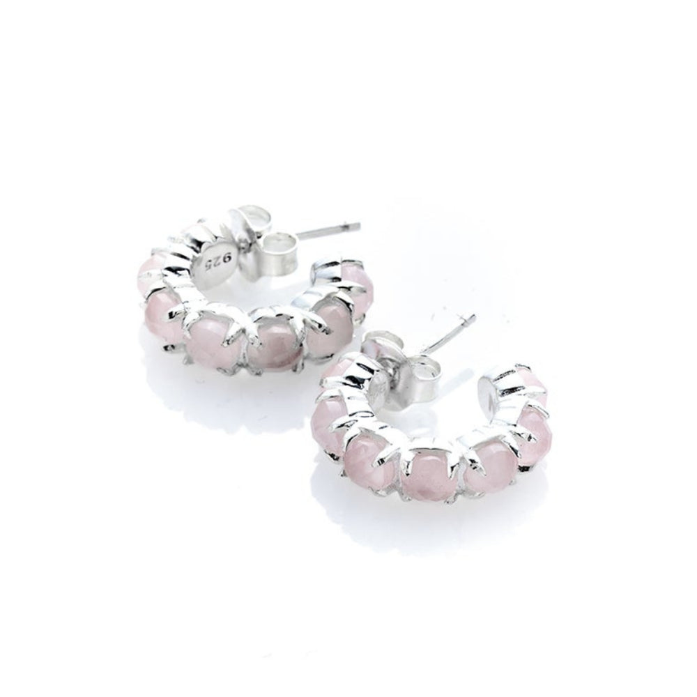 Stolen Girlfriends Club Rose Quartz Halo Cluster Earrings