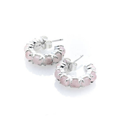 Stolen Girlfriends Club Rose Quartz Halo Cluster Earrings