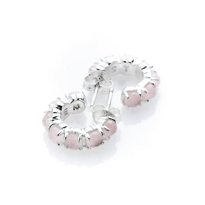 Stolen Girlfriends Club Rose Quartz Halo Cluster Earrings