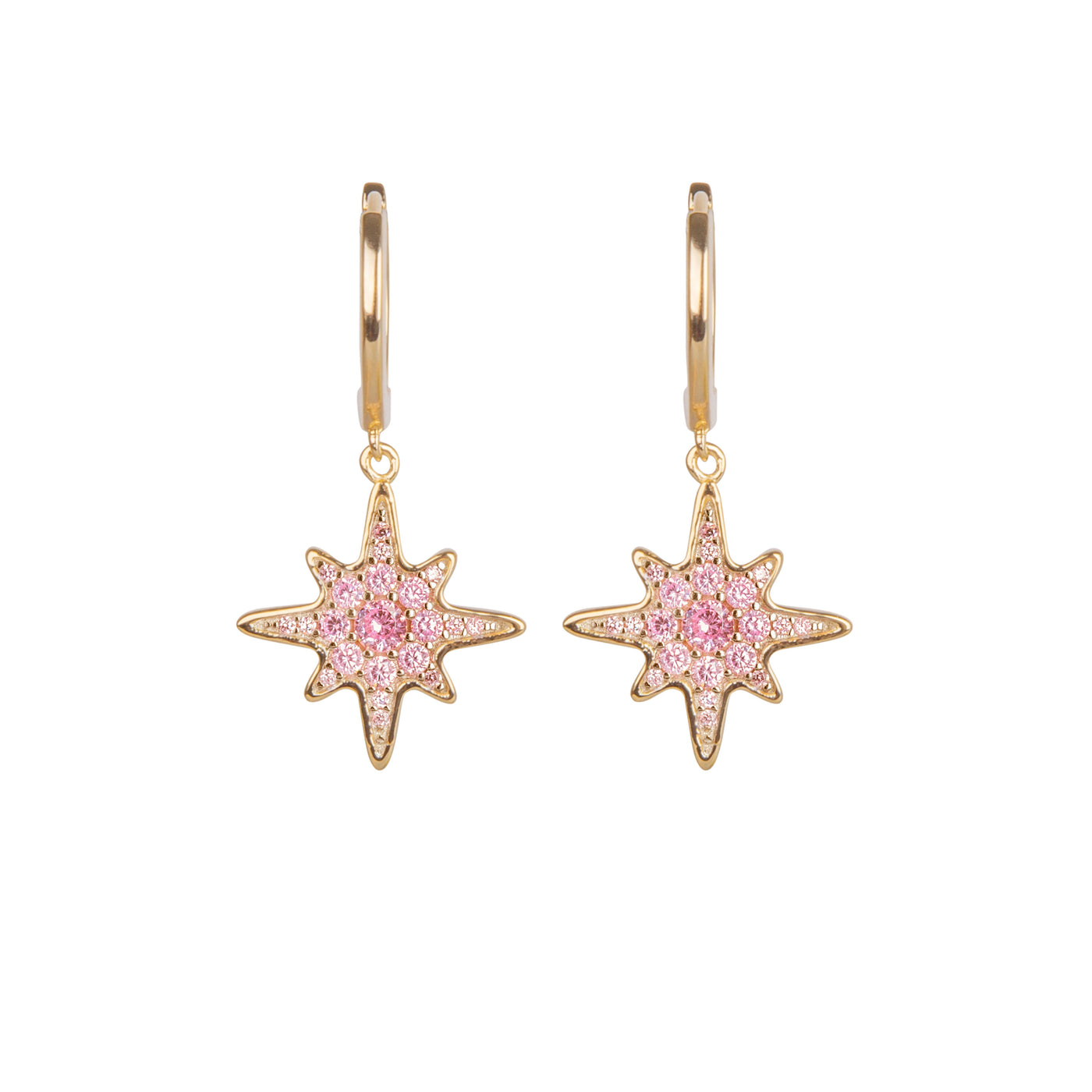 Boh Runga Starburst Rosey Huggie Earrings