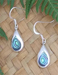 Sterling Silver 'Little Drop' Paua Hook Earrings