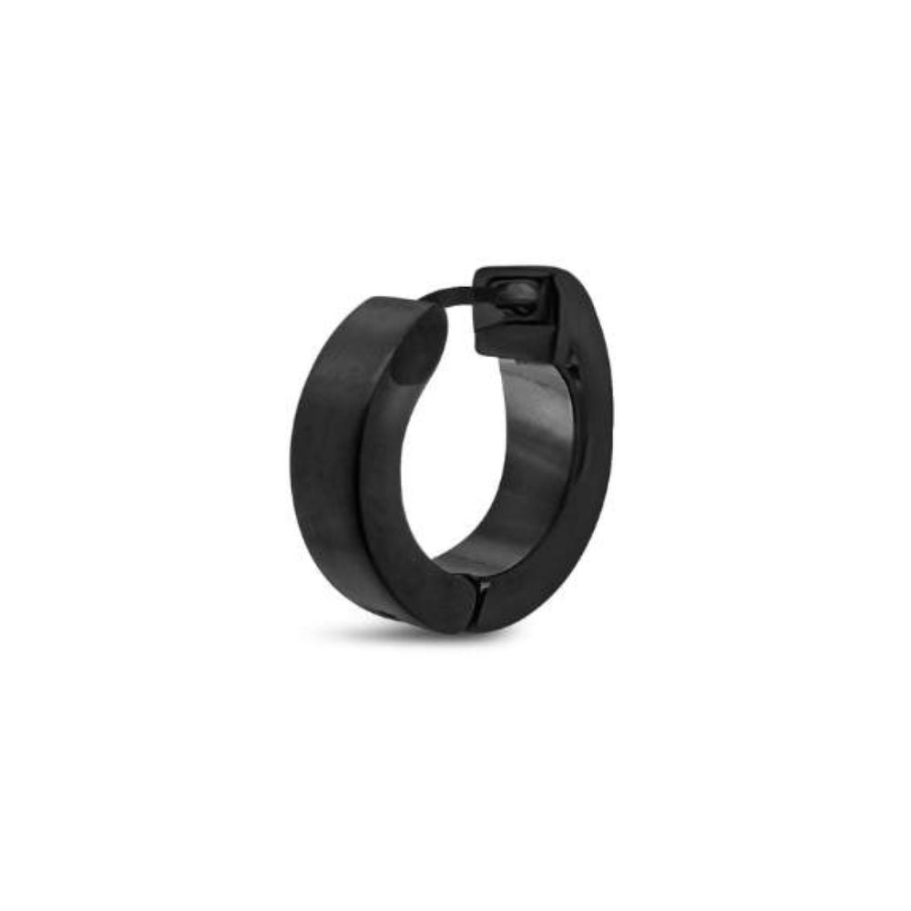 Revolution Black Stainless Steel Huggie Earring (Single)