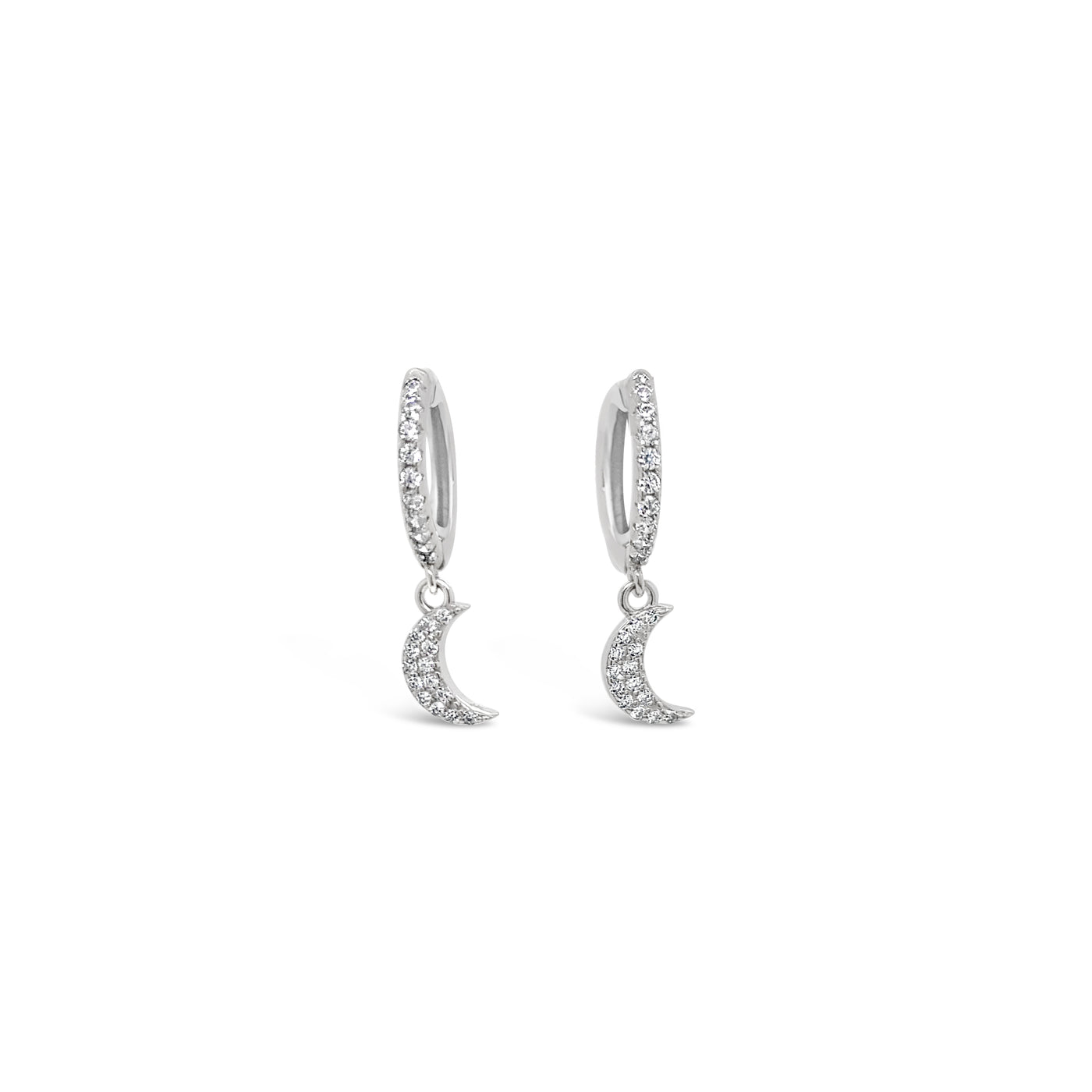 Grace 'Glow' Moon Sleeper Earrings | Silver CZ