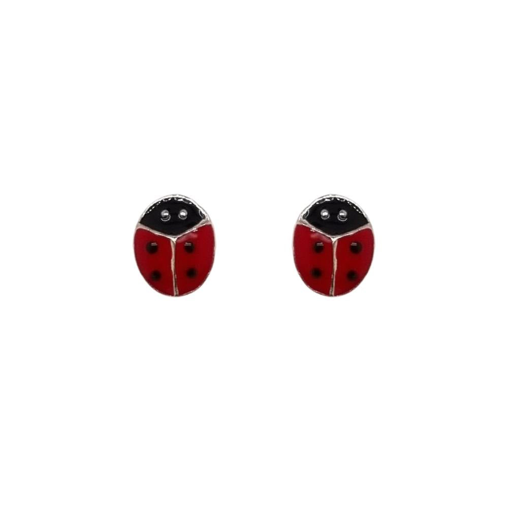 Charlie & Rose Ladybug Stud Earrings | Silver | Enamel