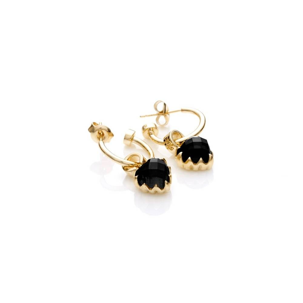 Stolen Girlfriends Club Love Anchor Onyx Earrings | Gold