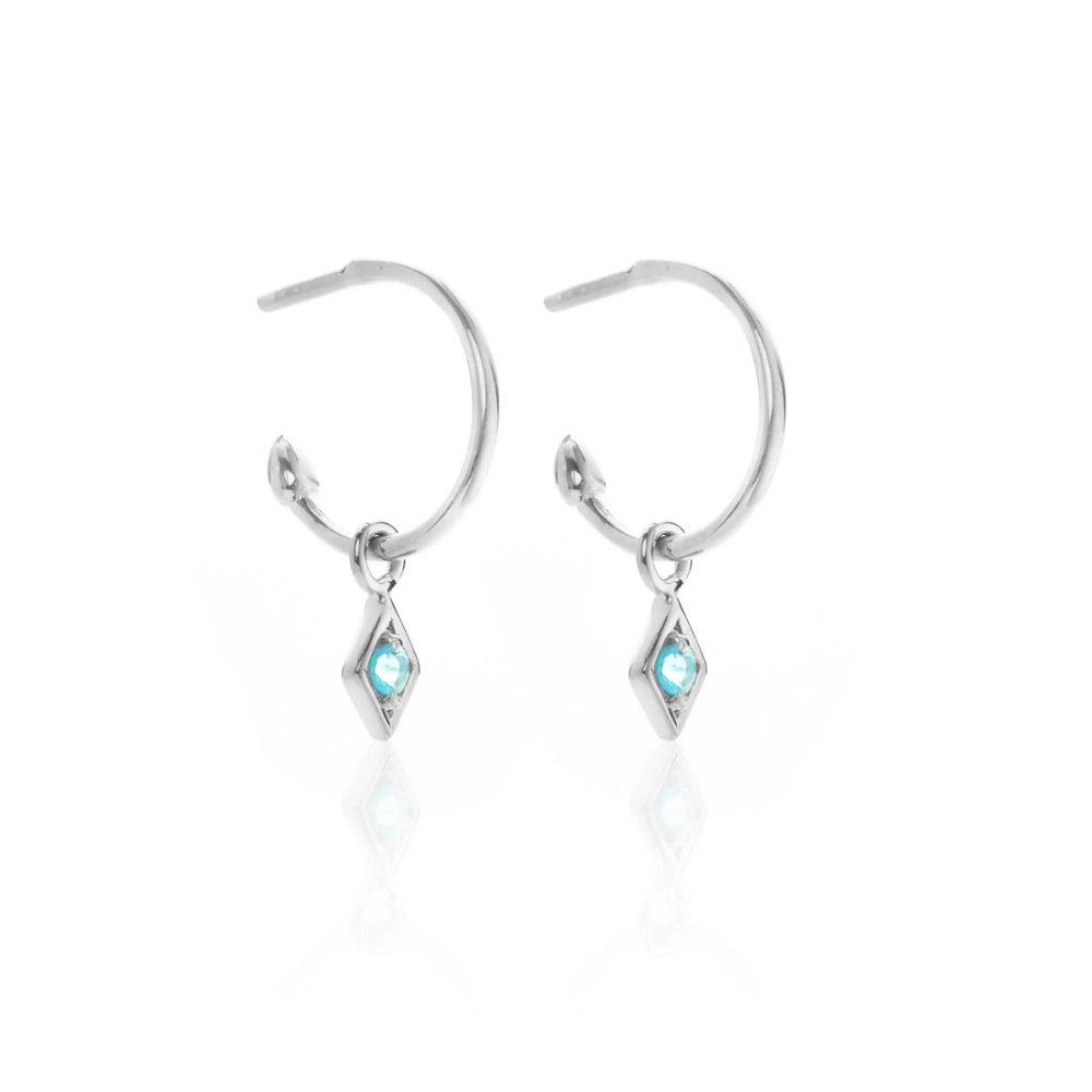 Silk & Steel Keepsake Blue Topaz Hoop Earrings