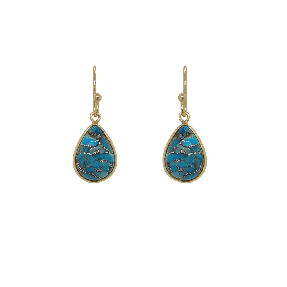 Luna 'Mneme' Sleeping Beauty Turquoise Gold Earrings