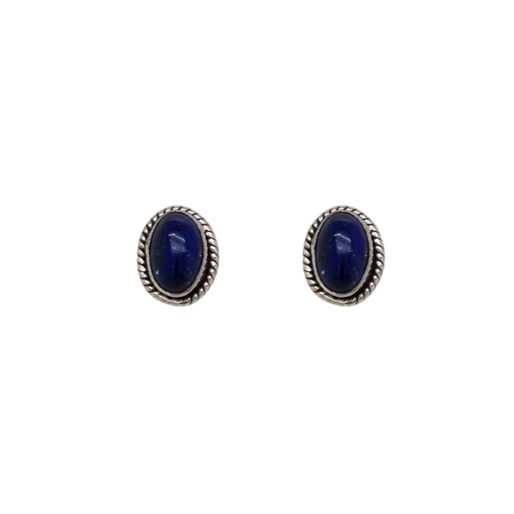 Luna 'Thelxinoe' Lapis Oval Earrings