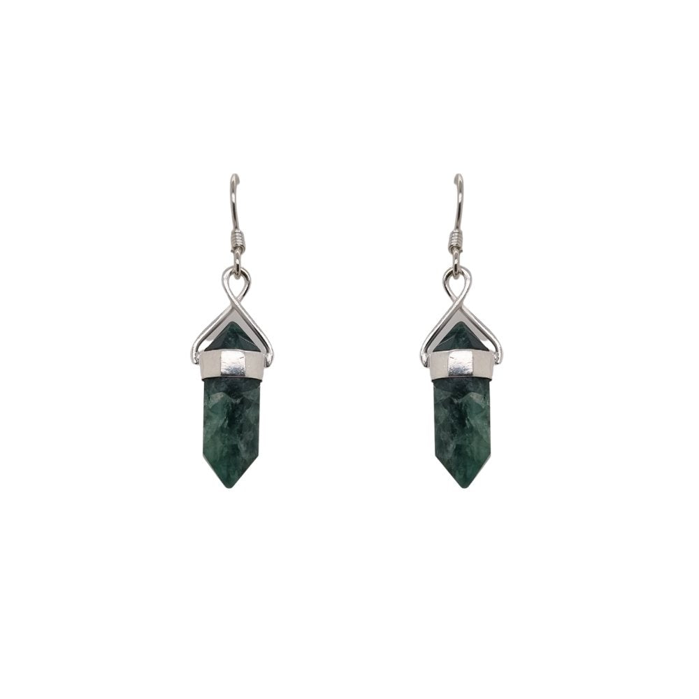 Luna 'Isonoe' Emerald Quartz Point Hook Earrings