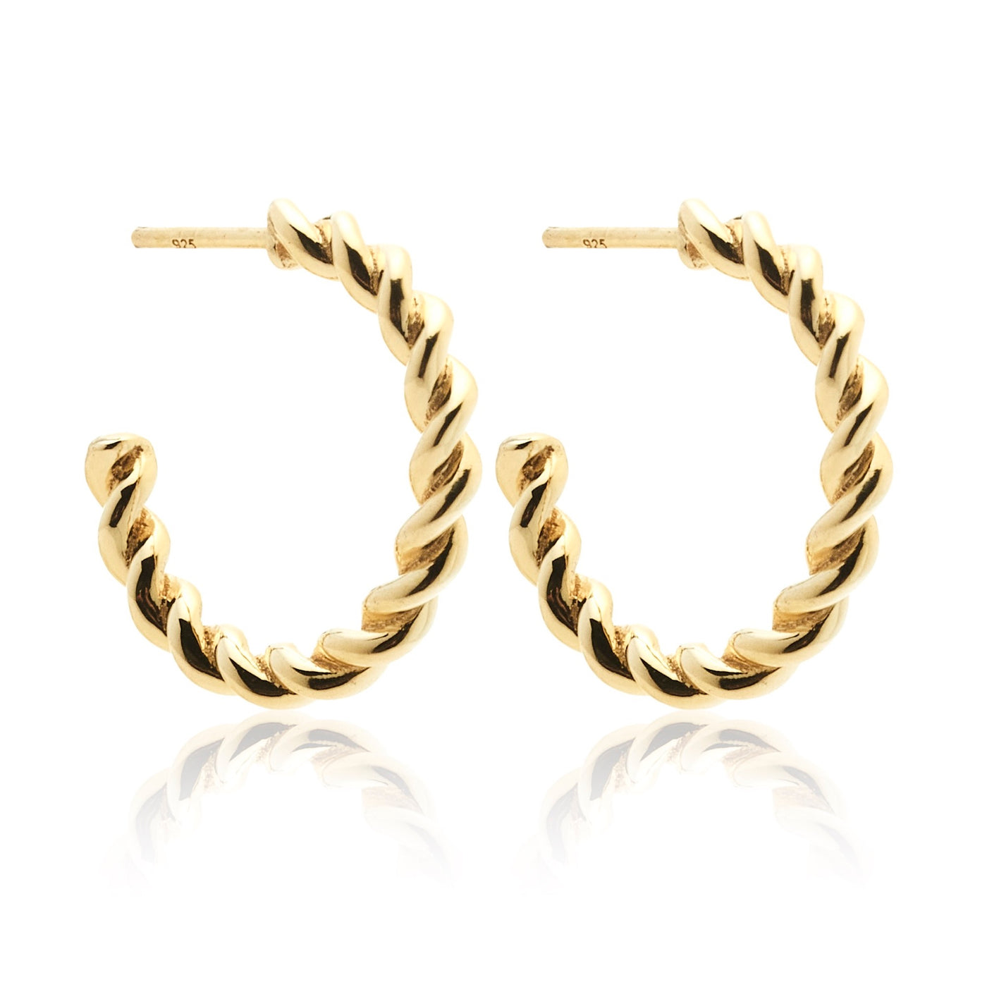 Silk & Steel Twisted Rope Hoop Earrings | Gold