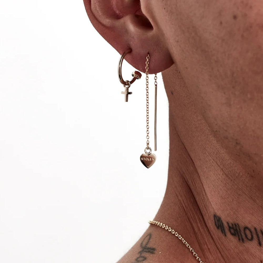 Stolen Girlfriends Club Stolen Girlfriends Falling Stolen Heart Earrings Gold Plated Precious Metals