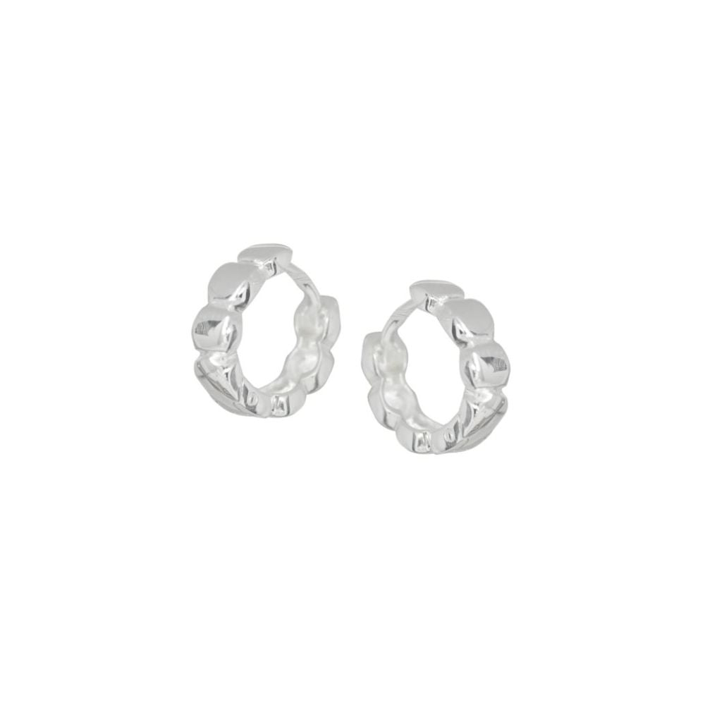 Celesti Round Pattern Huggie Earrings