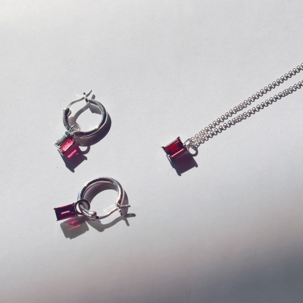 Luna 'Juliet' Rhodolite Garnet Sterling Silver Earrings