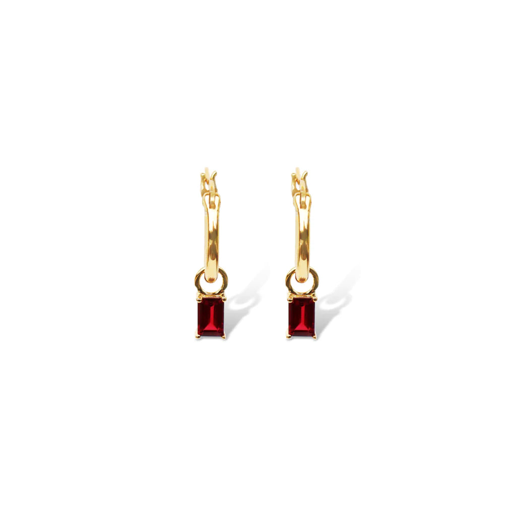 Luna 'Juliet' Rhodolite Garnet Gold Plated Earrings