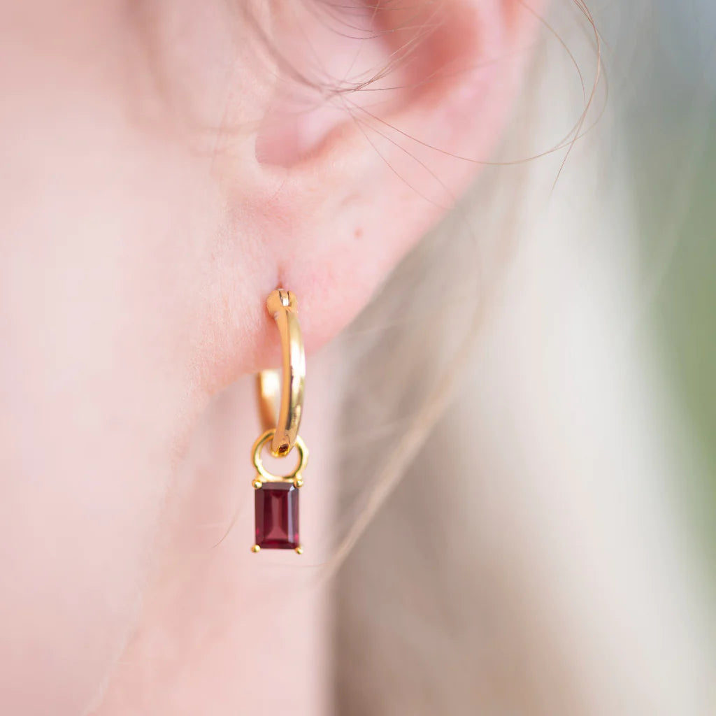 Luna 'Juliet' Rhodolite Garnet Gold Plated Earrings