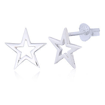 Celesti Silver 'Radiant' Open Star Earrings