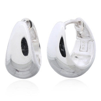 Celesti 'Fresh' Silver Domed Huggie Earrings