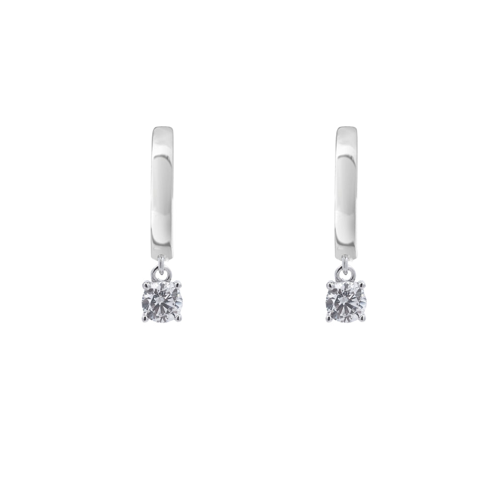 Grace 'Simplicity' Huggie Earrings | Silver CZ RH