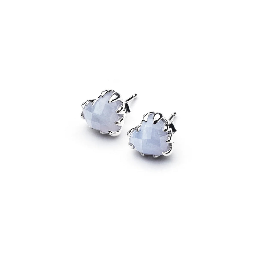 SGC Love Claw Blue Lace Agate Earrings