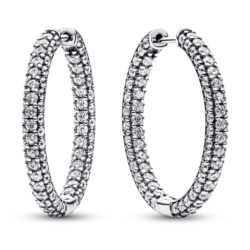 Pandora Pandora Sterling silver hoop earrings with CZ | Precious Metals