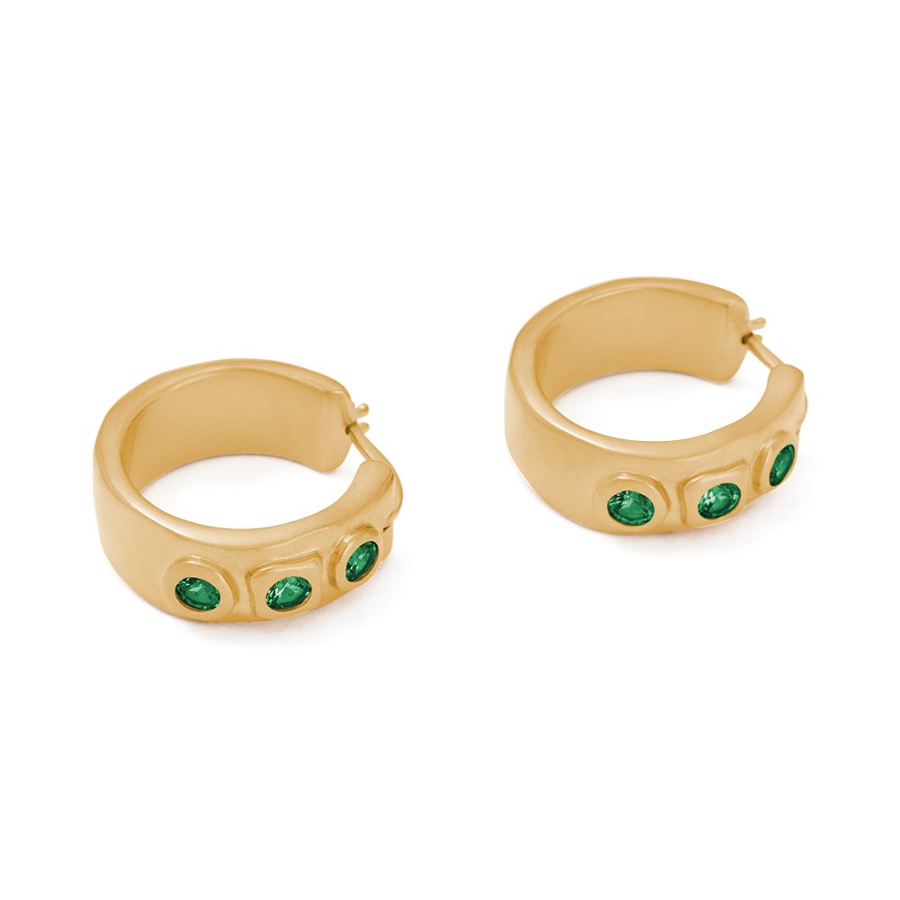 Kirstin Ash IL Mare 18k Gold Plated Hoop CZ Earrings