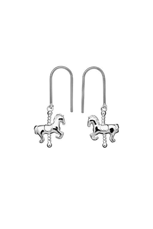 Karen Walker Mini Carousel Horse Earrings | Sterling Silver