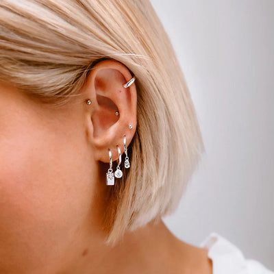 Kirstin Ash Guiding Star Hoop Earrings | Silver CZ